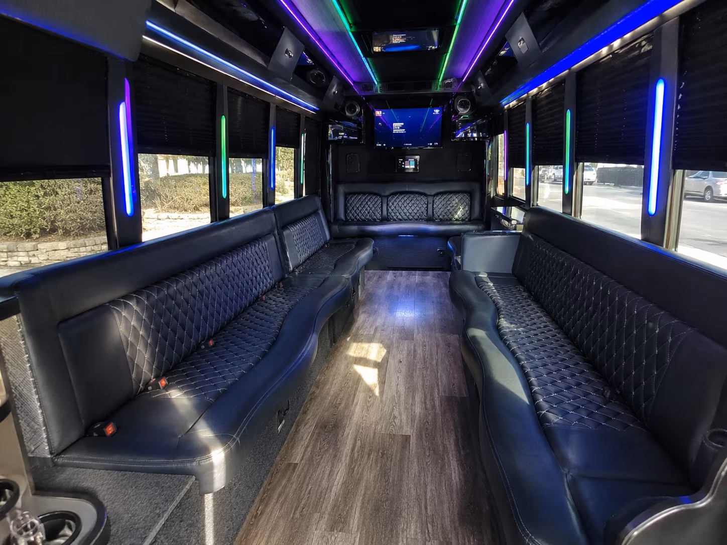 arlington 15 passenger party bus interior