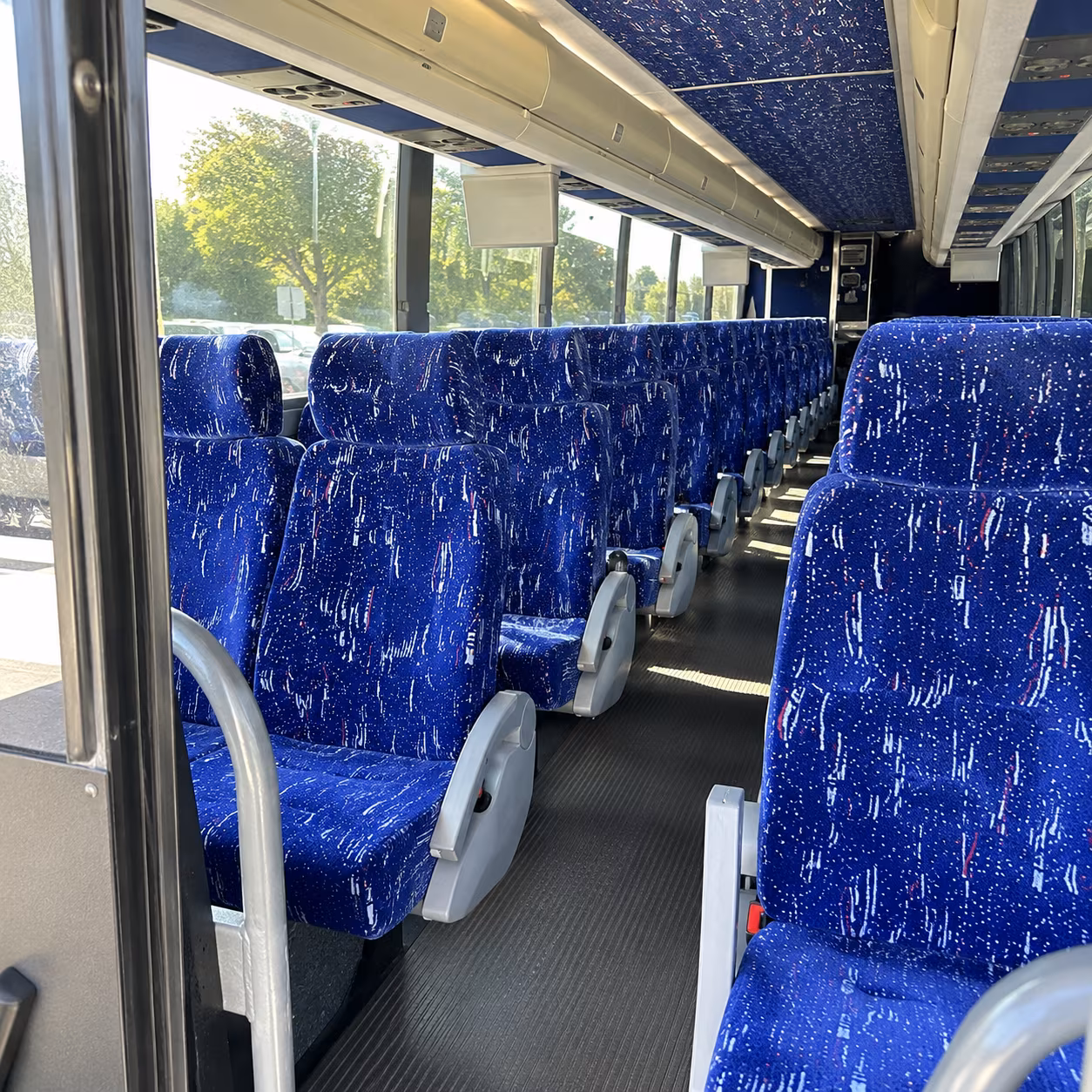 arlington 50 passenger charter bus inside
