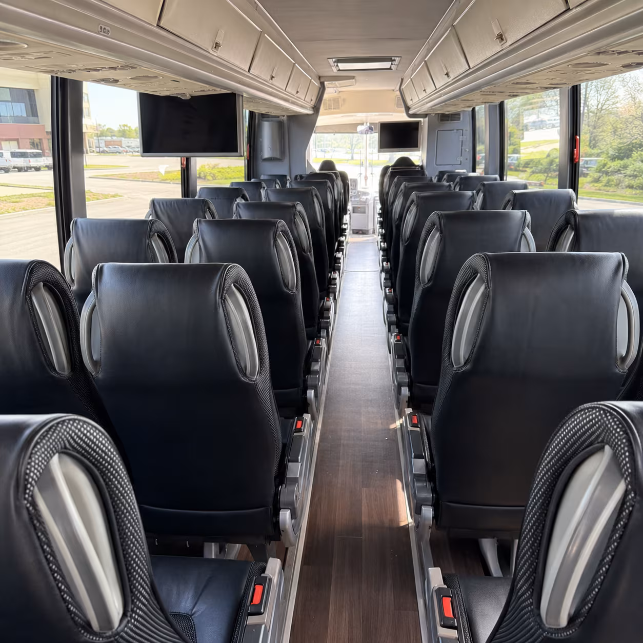 arlington 56 passenger charter bus inside